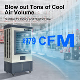 Uthfy 8979 CFM Swamp Cooler, 58" Evaporative Air Cooler with 36 Gal Water Tank, 5 Ice Box, 120° Oscillation, Portable Air Conditioner with 3 Speeds, Outdoor Cooling Fan for Garage, Factory Use, Patio