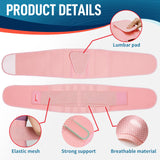 FEATOL Back Brace for Lower Back Pain, Breathable Back Support Belt for Women & Men for Heavy Lifting & Work, Pink, 2XL (Circumference:38.6-51.2")