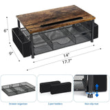 AUPSEN Wood Desk Organizers and Accessories, 2-Tier Computer Monitor Stand Riser with Drawer, Pen Storage & Phone Holder, Office Desk Accessories, Workspace Desktop Organization for Office Supplies（Brown）