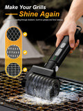 Aurviv Electric Grill Brush, 3-Speed Power Control Grill Brush for Outdoor Grill, Rechargeable BBQ Grill Brush, Cordless Grill Cleaning Brush with 2 Brush Head & Scouring Pad, Gifts for Men/Dad