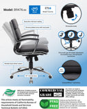 BOSS Office Products B9476-BK Executive Mid Back CaressoftPlus Chair with Metal Chrome Finish, Black