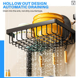 2 Tiers 4 Baskets (one More Than Others) Over The Sink Dish Drying Rack,fits All Sinks (from 24.8" to 35.4"),2-Tier Adjustable Sink Rack,Dishes Rack Kitchen Storage Organizer Space Saving