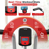 Foldable Exercise Bike with Elliptical Mode, 8-Level Magnetic Resistance Stationary Bike for Home, Quiet Indoor Fitness Bike for Cardio & Rehab Training, Adjustable Seat & Handlebar, 300LBS Capacity