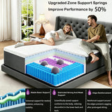 Nordhive 12 Inch King Hybrid Mattress, Cooling Gel Memory Foam & Individually Wrapped Pocket Springs, Ice Silk Cover, Medium Firm, Zoned Support, Edge Support, Pressure Relief, CertiPUR-US Certified