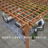 Backyard Discovery Beaumont 16' x 12' Traditional Cedar Wood Pergola Kit with Trellis Roof