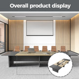 138" Rectangular Conference Table, Seats 12-14, Built-in Power Outlets & USB Charging Ports
