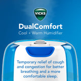 Vicks Dual Comfort Cool + Warm Mist Humidifier for Bedrooms With Fusion Technology, Compatible with Vicks VapoPads and Vicks VapoSteam, White