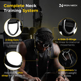 Iron Neck Neck Trainer, Exerciser, & Strengthener with Adjustable Head and Chin Strap - Portable Head Harness for Weight Lifting, Home, & Gym Use - Exercise & Workout Equipment (Rafa, Red)