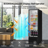 BODEGACOOLER 11.5 Cu.Ft. Commercial Merchandiser Refrigerators, Adjustable shelves & Automatic Defrost, Commercial Beverage Refrigerator Glass Door