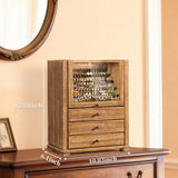 Srillollar Jewelry Box Organizer, Rustic Wooden Jewelry Boxes for Women Girls, Large Storage Earring Holder Organizer Display for Earrings Necklaces Rings Bracelets, Jewelry Case as Gifts for Her