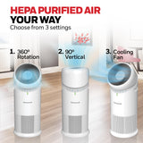 Honeywell Allergen Plus™ 3-in-1 HEPA Air Purifier for Home, Fan & Adjustable Airflow for Large Rooms up to 1928 Ft², Air Quality Sensor, Reduces Allergens, Pet Dander & Odors, HPA6000, White
