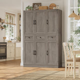 HITHOS Tall Kitchen Pantry Storage Cabinet w/Drawers & Shelves, Ash Gray