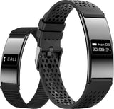 CNBRO Smart Bracelet Ultra Thin Fitness Tracker for Women Men Slim Health Band Sleep Heart Rate Monitor Pedometer Step Counter Lightweight Ladies Wearable Activity Tracker, Silicone & Nylon Strap