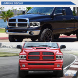 OEDRO Switchback Turn Signal & LED DRL Headlights Headlamps Compatible with 2002 2003 2004 2005 Dodge Ram 1500/03 04 05 Dodge Ram 2500 3500 Pickup Black Housing Clear Reflector Clear Lens