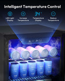 EUHOMY Mini Fridge 130 Can Beverage Refrigerator Cooler Glass Door for Soda Wine Beer, Beverage Cooler for Home, Bar, Office with Digital Temperature Control Adjustable Shelves, 3.2 Cu.Ft, Black