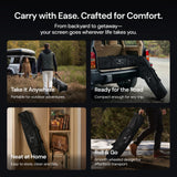 Valerion 120" Outdoor Projector Screen with Stand – 3-Min Setup, Wheeled Carry Bag, 4K/8K UHD Support, Freestanding, Portable Alloy Frame, 16:9 HD, Lightweight for Camping, Backyard, Home Theater