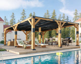 Jocisland 20' x 20' Cedar Wood Gazebo with Sloped Galvanized Steel Roof