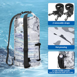 Smasrob 30L Waterproof Dry Bag with 20L Detachable Cooler, Dry Bag Cooler Backpack with Phone Pocket and Bottle Pouch, Suitable for Kayaking, Boating, Camping and Water Activities, Gray Camouflage