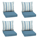 Outdoor Deep Seat Cushion Set (4-Pack), 24 in x 24 in, Weather-Proof, Rain-Proof, Fade Resistant Patio Cushion for Chair