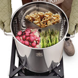ARC 84-QT Large Stainless Steel Stockpot for Seafood Boiler Crawfish Pot with Basket and Steamer Rack, Outdoor Cooking Pot for Crab Lobster Shrimp Boiling, and Tamales Steamer,20 Gal