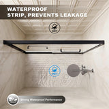 AMAPO Shower Door Double Sliding 60in.W x 72in.H Semi-Frameless Shower Doors,1/4 inch Clear Tempered Glass Door for Walk-in Shower, Black