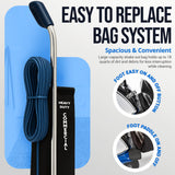 12" Commercial Vacuum Cleaner with Shake Out Bag, XL Vac for Carpets & Hard Floors, Lightweight with Chrome Hood, Automatic Height Adjustment & High-Speed Brush Roll