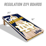 YouTheFan NCAA Notre Dame Fighting Irish 2’ x 4’ Professional Wood Cornhole Game with Logo Bags