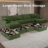 NABUMI 142'' Modular Sectional Sofa with Storage, Oversized Boneless Couch