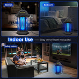 Bug Zapper Outdoor, Mosquito Zapper Outdoor, Electric Fly Zapper, Bug Zapper, Mosquito Killer, Fly Traps, 3 Prong Plug, Flying Insects Zapper Indoor Outdoor 90-130V, 4200V, ABS Plastic Outer (Black) GOOTOP