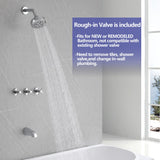 CISTPOFS 3 Handle Tub Shower Faucet Chrome Tub and Shower Trim Kit with Rough-in Valve Bathtub Shower Faucet Set with Tub Spout Wall Mounted