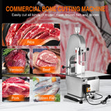 750W Electric Bone Saw Machine Commercial Electric Meat Bandsaw for Butchering, 18.1" x 12.4" Workbench, 0.4-4.3 Inch Cutting Thickness, Table Sawing for Cutting Rib, Frozen Meat with 5 Saw Blades
