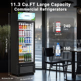 BODEGACOOLER Commercial Beverage Refrigerator, 240 Cans & 160 Bottles, Display Refrigerator For Beer,Soda, Merchandiser Refrigerator