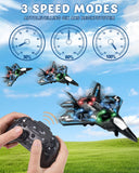 Drones for Kids Form RC Plane, Remote Control Airplane, Aircrafts for Boys and Girls, Jet Helicopter Drones with LED Lights 360° Flip, 3 Rechargeable Batteries Toys for Christmas