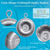24pcs Sinkers Fishing Weights Coin Disc Sinker Fishing Sinkers Weights  (B-3oz-24pack) Bnqoe