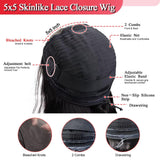 Aaliweya 5x5 Body Wave HD Lace Closure Wig Natural Black 28 inch for Women