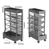 UMDONX Modern Mobile Book Cart Single-Sided Rolling Bookshelf with Metal Top & Base, Premium Snap-in Shelves, Heavy Duty & Elegant Storage, Gray