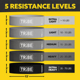 Tribe Lifting Fabric Resistance Bands for Glutes & Legs | 5 Fabric Workout Bands Set | Squats, Lunges, Hip Training, Physical Therapy & Home Workouts