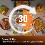 Typhur Sync Oven with Smart AI Wireless Meat Thermometer Probe, 12‑in‑1 Countertop Air Fryer Toaster Oven Combo, 360° Turbo Convection, Dehydrator, Recipe & 5 Accessories, Large 27QT, Stainless Steel