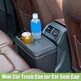 Car Trash Can with Mini Cup Holder, Spacious Backseat Floor Organizer Leak-Proof Vehicle Trash Can Bin Waste Container with Lip