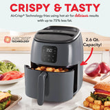 DASH Tasti-Crisp™ Electric Air Fryer Oven, 2.6 Qt., Grey – Compact Air Fryer for Healthier Food in Minutes, Ideal for Small Spaces DASH