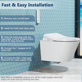 Electric Bidet Toilet Seat with Heated Seat, Endless Warm Water, Smart Bidet Toilet Seat Elongated, Separable Sittable Lid, Self-Clean Adjustable Nozzle | Wireless Remote | Quiet Operation