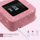GAOY Cordless UV LED Nail Lamp for Gel Nails, Rechargeable UV Light, Professional Nail Dryer with 4 Timers, Automatic Sensor and Sensitive Mode for Fast Curing, Pink Diamond