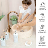 ZCCZ Bathroom Accessory Set, 4 Pcs Marble Look Bathroom Vanity Countertop Bathroom Décor Sets Accessories with Soap Dispenser, Toothbrush Holder Set, Tumbler, Soap Dish