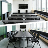 8-Pack Folding Conference Table with Wheels, Modular Training Seminar Desks for Multi-Purpose School/Classroom/Meeting/Office/Library, 61" Dark Grey