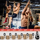 Climbing Rope Gym Workout - 20FT Heavy Duty Jute Thick Ropes for Adults Strength Training Outdoor Tree Swing Indoor Home Fitness Exercise - 1.5 Inch
