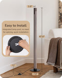 EDISHINE Floor Lamps for Living Room, Upgraded Dual-Sided Lighting, Wooden Corner Floor Lamp, LED Corner Lamp with Remote/Foot Control, 7CCT & Dimmable Standing Lamp for Bedroom, Office, Dark Walnut