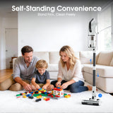 Klarpul Cordless Vacuum Cleaner, 2 Batteries 140 Mins Runtime 600W 50Kpa Stick Vacuum Cordless, Self-Standing Vacuum Cleaners for Home with 2.5H Fast Charging, for Floor/Carpet/Pet Hair, White