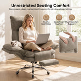 Cross Legged Office Chair with Footrest, Big and Tall Comfy Ergonomic Reclining Executive Chair Wide Seat with Flip-Down Armrests