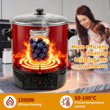 24.5QT Electric Water Bath Canner w/Drain Tap,Digital Control & 7pc Canning Kit:Jar Lifter, Funnel,Debubbler,Jar Wrench,Lid Lifter,Tongs,Adj Temp/Timer for Canning,Cooking,Beverages
