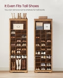 VASAGLE Shoe Storage Cabinet, 10 Tier Shoe Rack Organizer, Holds Up to 30 Pairs of Shoes, for Entryway Bedroom, 12.6 x 24.8 x 73.6 Inches, Rustic Walnut ULBS273T41